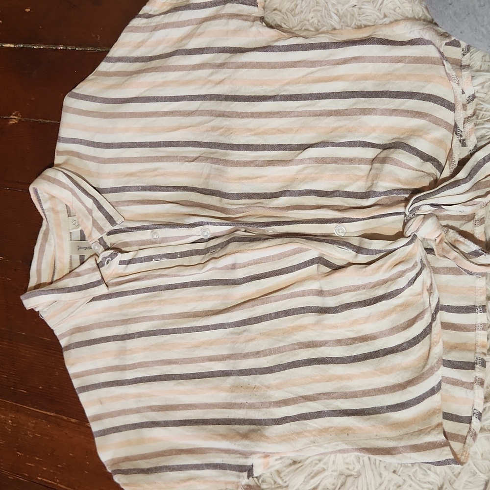 Beachy Striped Button Down
